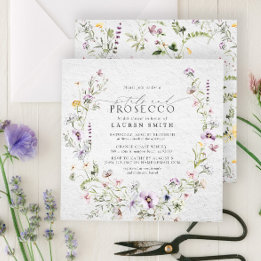 Invitación Petals Prosecco Lavender Flor silvestre Ducha de n