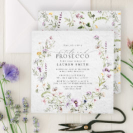 Invitación Petals Prosecco Lavender Flor silvestre Ducha de n