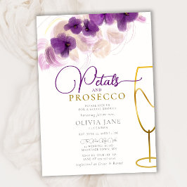 Invitación Petals Prosecco Orquídeas Púrpuras Boho Nodal Eleg
