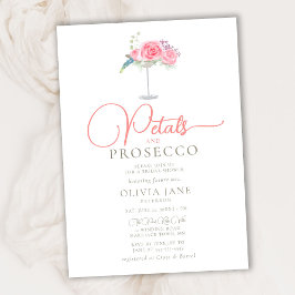 Invitación Petals Prosecco Rosas Cocktail Boho Bridal Shower