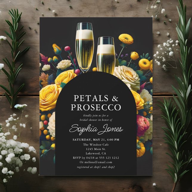 Invitación Petals Prosecco Vibrant Bloom Shower Bridal (Subido por el creador)