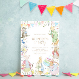 Invitación Peter el primer cumpleaños del conejo
