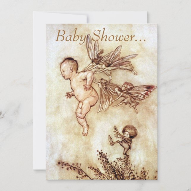 Invitación Peter Pan como bebé del vuelo - Baby Shower invita (Anverso)