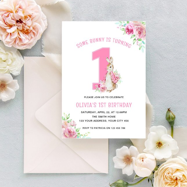 Invitación Peter Rabbit | 1.ᵉʳ Pink (Subido por el creador)