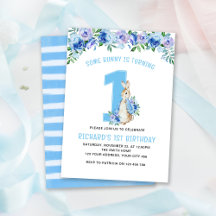 Peter Rabbit 1 Birthday Blue Floral