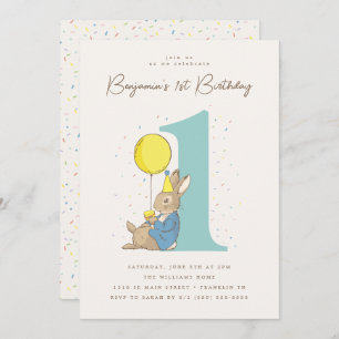 Invitación Peter Rabbit 1 Birthday Confetti