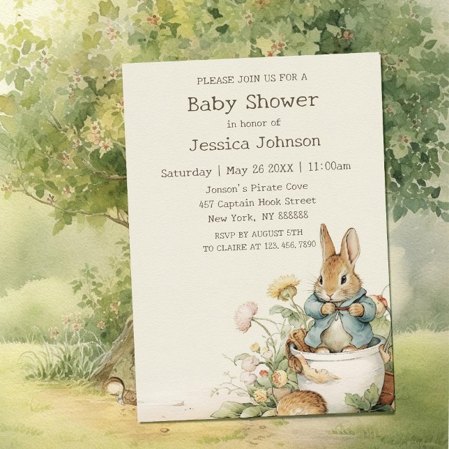 Invitación Peter Rabbit Baby Shower (Subido por el creador)