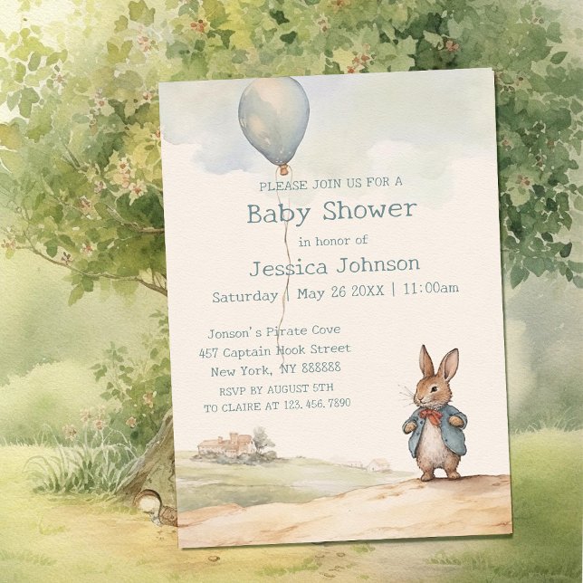 Invitación Peter Rabbit Baby Shower (Subido por el creador)