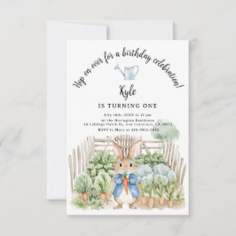 Invitación Peter Rabbit Cabbage Parche Vegetales Cumpleaños