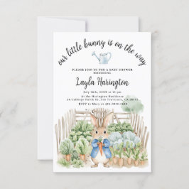 Invitación Peter Rabbit Cabbage Patch Vegetables Baby Shower