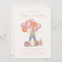 Peter Rabbit| Chica 1 cumpleaños PinkConfetti