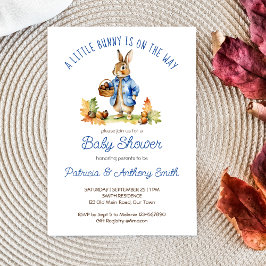 Invitación Peter rabbit con bellotas caída ducha bebé