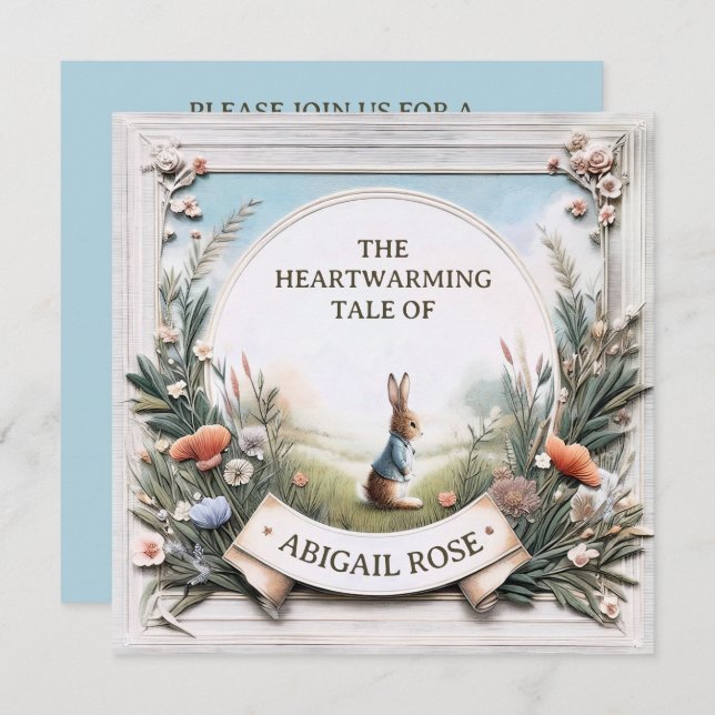 Invitación Peter Rabbit en el Jardín (Anverso / Reverso)