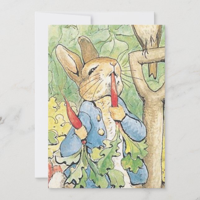 Invitación Peter Rabbit En El Jardín - Beatrix Potter (Anverso)