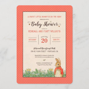 Invitación Peter Rabbit - Flopsy   CHICA BABY SHOWER