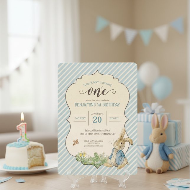 Invitación Peter Rabbit | Primer cumpleaños del bebé (Subido por el creador)