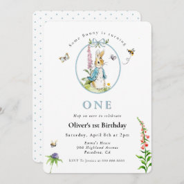 Invitación Peter Rabbit Primer cumpleaños Niño