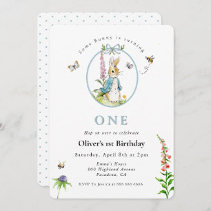Invitación Peter Rabbit Primer cumpleaños Niño