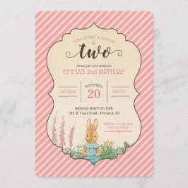 Invitación Peter Rabbit | Segundo cumpleaños de Baby Girl