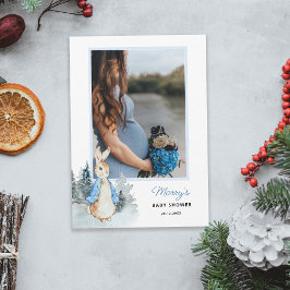 Invitación Peter Rabbit Winter Photo baby ducha