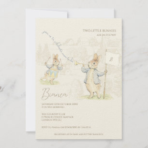 Invitación Peter the Rabbit Algunos gemelos conejos Baby Show