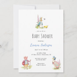 Invitación Peter the Rabbit Beatrix Potter Baby Shower