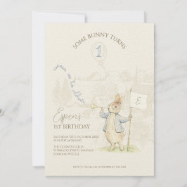 Invitación Peter the Rabbit Beatrix un conejo primer cumpleañ