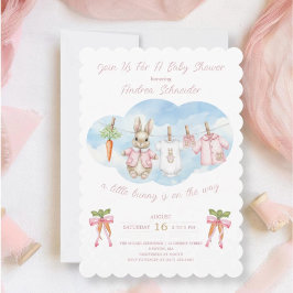Invitación Peter the Rabbit Girl Clothesline Baby Shower