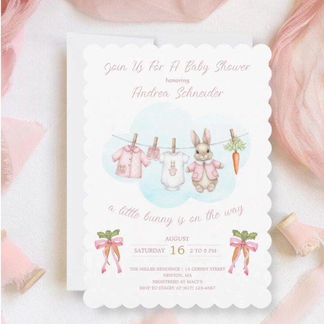 Invitación Peter the Rabbit Girl Clothesline Baby Shower   (Subido por el creador)