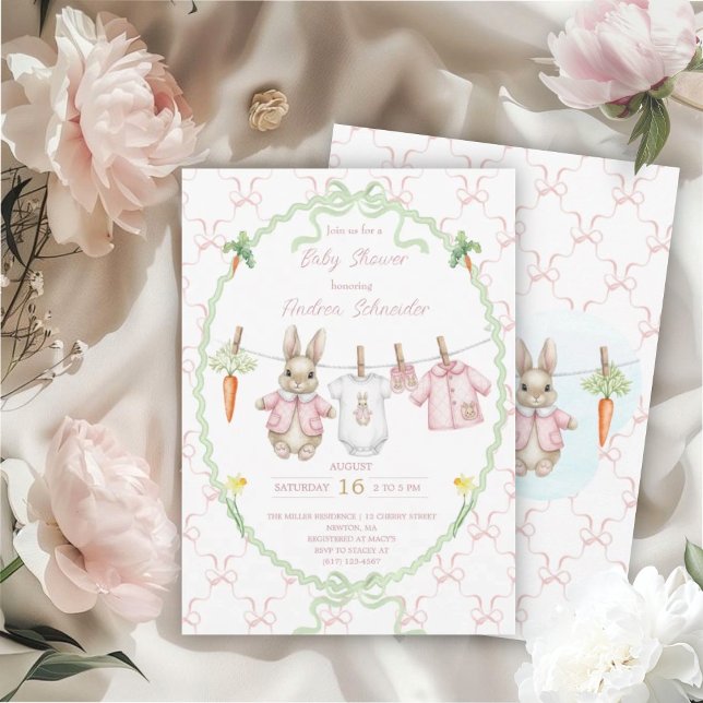 Invitación Peter the Rabbit Girl Clothesline Baby Shower  (Subido por el creador)