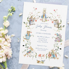Invitación Peter the Rabbit Wildflower Baby Shower