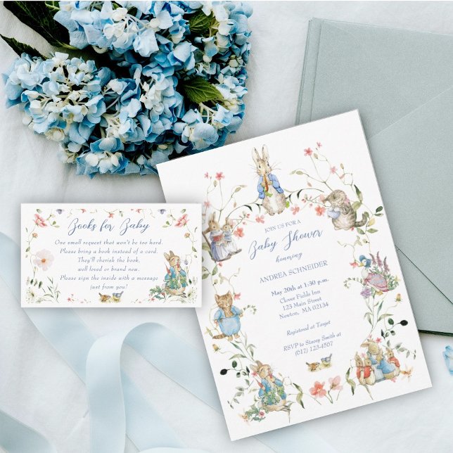 Invitación Peter the Rabbit Wildflower Baby Shower (Subido por el creador)