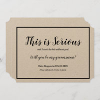 Petición de Groomsman Esto es serio