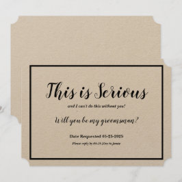 Invitación Petición de Groomsman Esto es serio