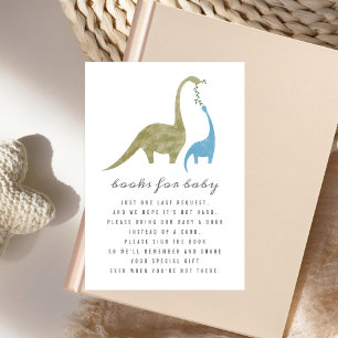 Invitación Petición de libro de Baby Shower Mama Baby Dinosau