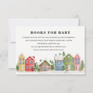Invitación Petición de libros de nieve Baby Shower en pueblo 