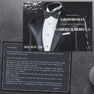 Invitación Petición de padrino de boda descripción corbata ne