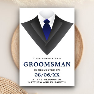 Invitación Petición de Padrino de Traje Moderno