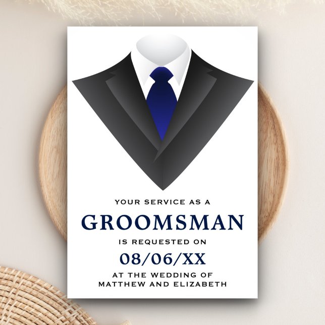 Invitación Petición de Padrino de Traje Moderno (Subido por el creador)