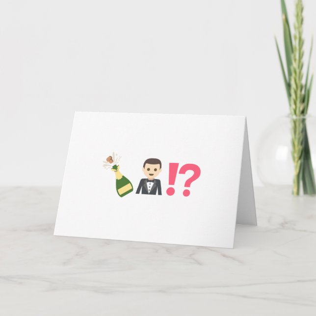 Invitación Petición divertida del padrino de boda de la emoji (Anverso)