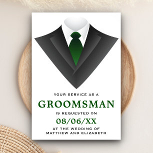 Invitación Petición moderna de Tuxedo Groomsman