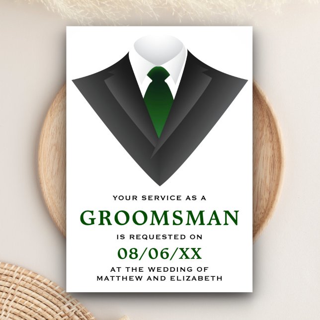 Invitación Petición moderna de Tuxedo Groomsman (Subido por el creador)