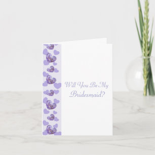 Invitación Petición púrpura de la dama de honor de los