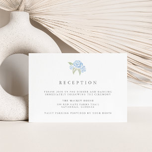 Invitación Petite Bouquet Recepción Card   Cornflower
