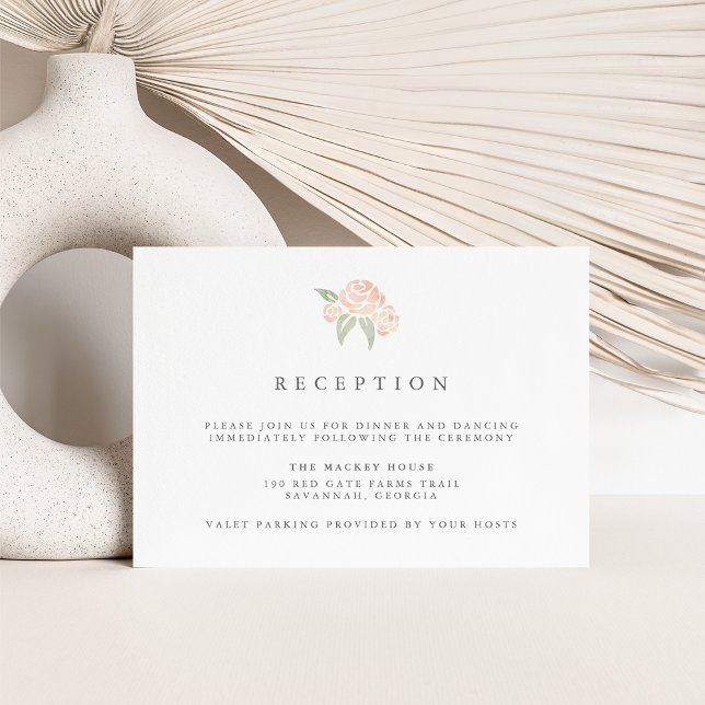 Invitación Petite Bouquet Reception Card | Peach (Subido por el creador)
