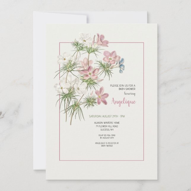 Invitación Petite Floral Shower (Anverso)