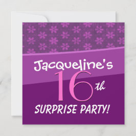 Invitación Petite Flowers 16° fiesta de cumpleaños sorpresa