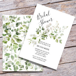 Invitación Petite White Floral Bridal Shower