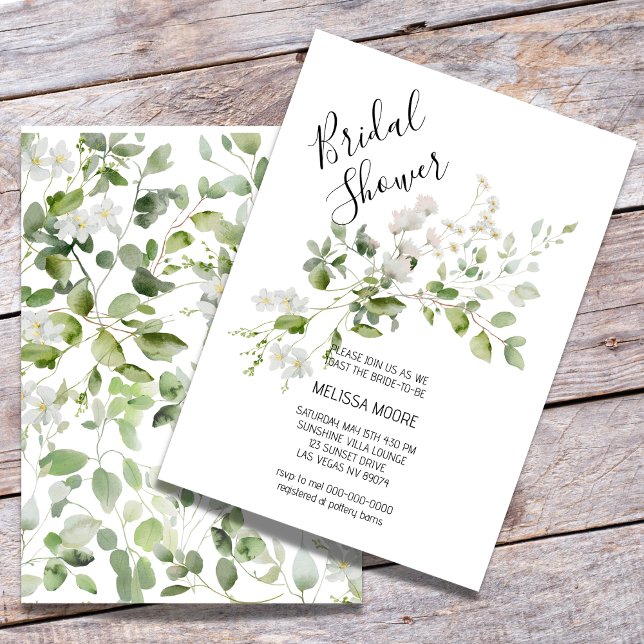 Invitación Petite White Floral Bridal Shower (Subido por el creador)