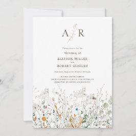 Invitación Petite Wildflower Wedding Invitation